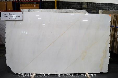InPlace Auction - Auction: YEAR END AUCTION OF EXCESS INVENTORY FROM COUNTY STONE IMPORTER / DISTRIBUTOR LOT OF (5) SLABS: BIANCO POLISHED, BROCATELLO SIENA POLISHED, BURMA TEAK POLISHED,